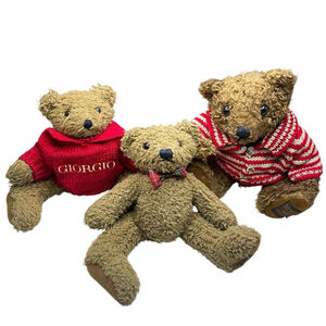 Lot 3 Vintage Giorgio Beverly Hills Collector Bears Plush Stuffed 1997 1998 READ